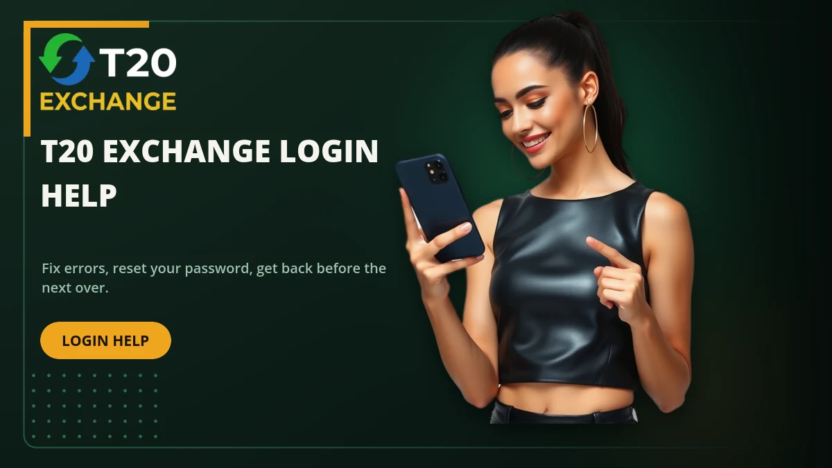 T20 Exchange login sportsbook with username and password fields and desk password help
